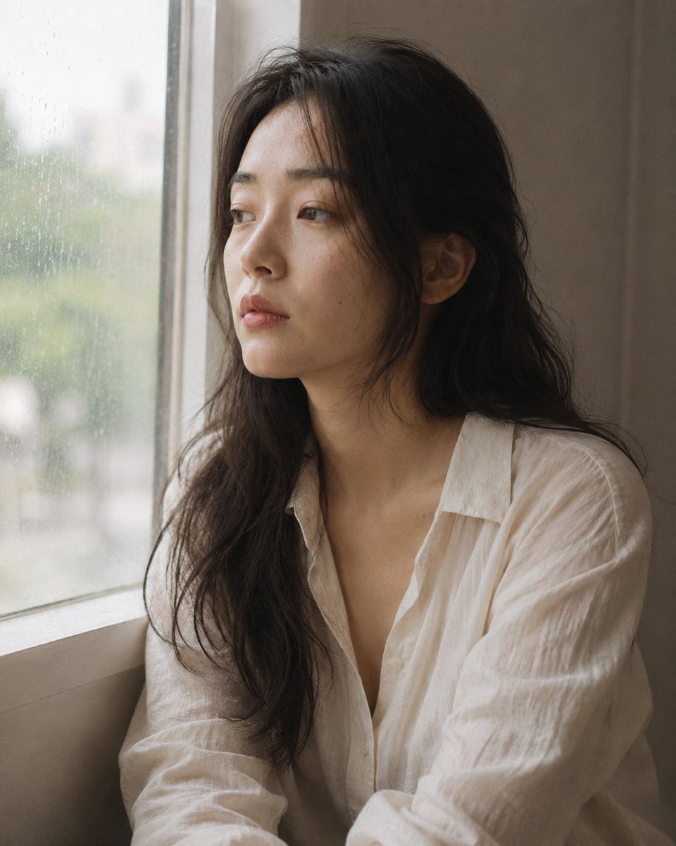 Portrait shot on 85mm f/1.8, close-up of a Japanese woman in her mid-20… 2