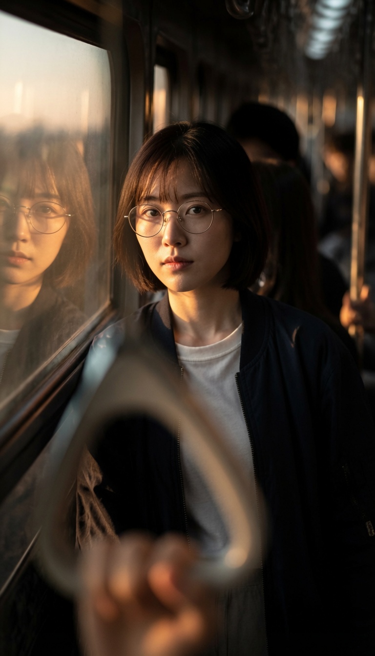 Ultra-realistic cinematic portrait of a beautiful young Korean woman wi… 1