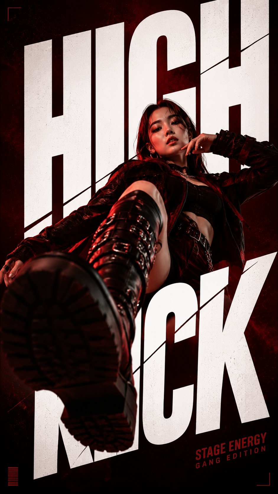 Create a high-end pop idol typography cover with strong interaction bet… 1