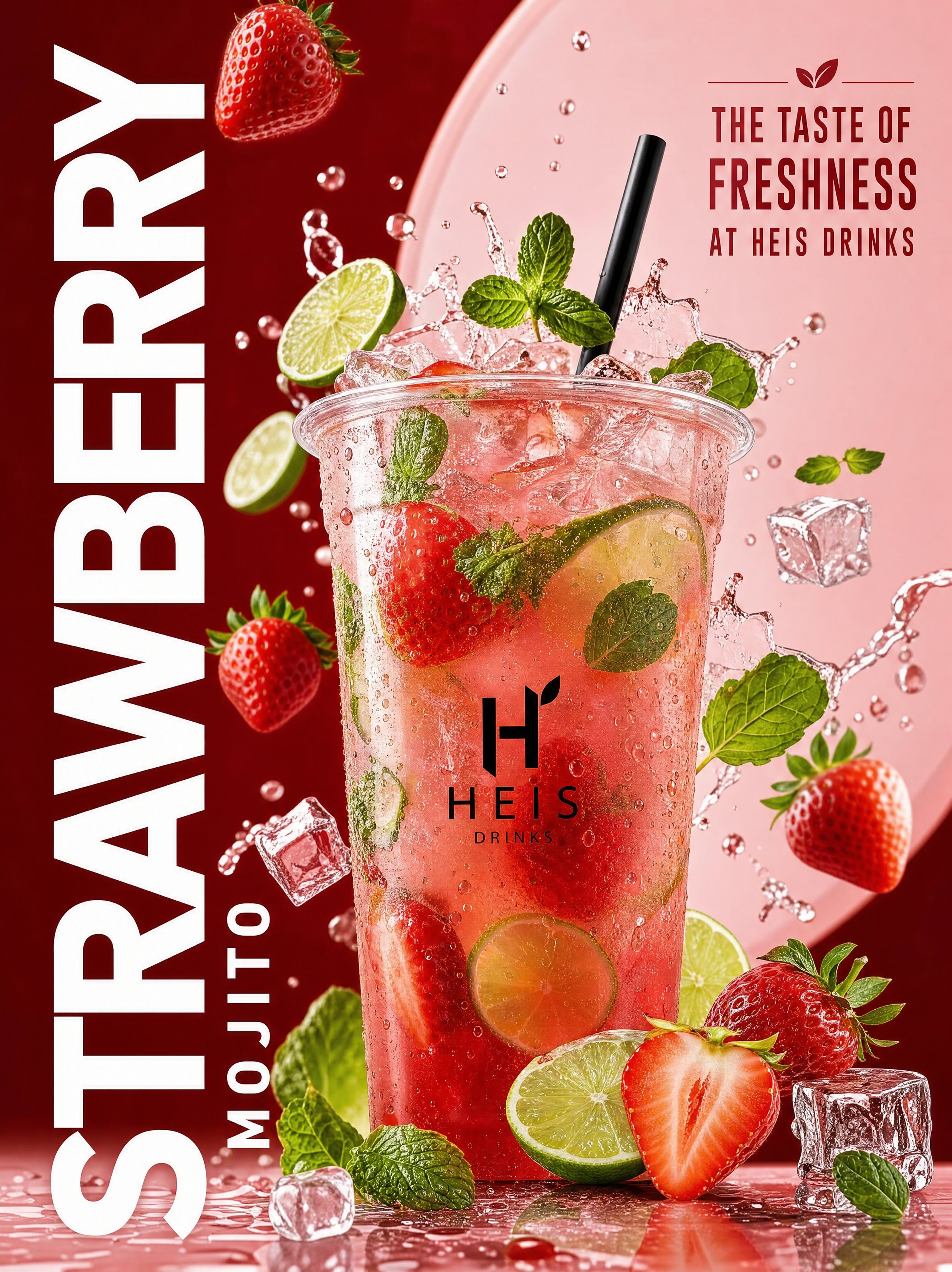 Create a premium, ultra-realistic beverage advertisement poster featuri… 1