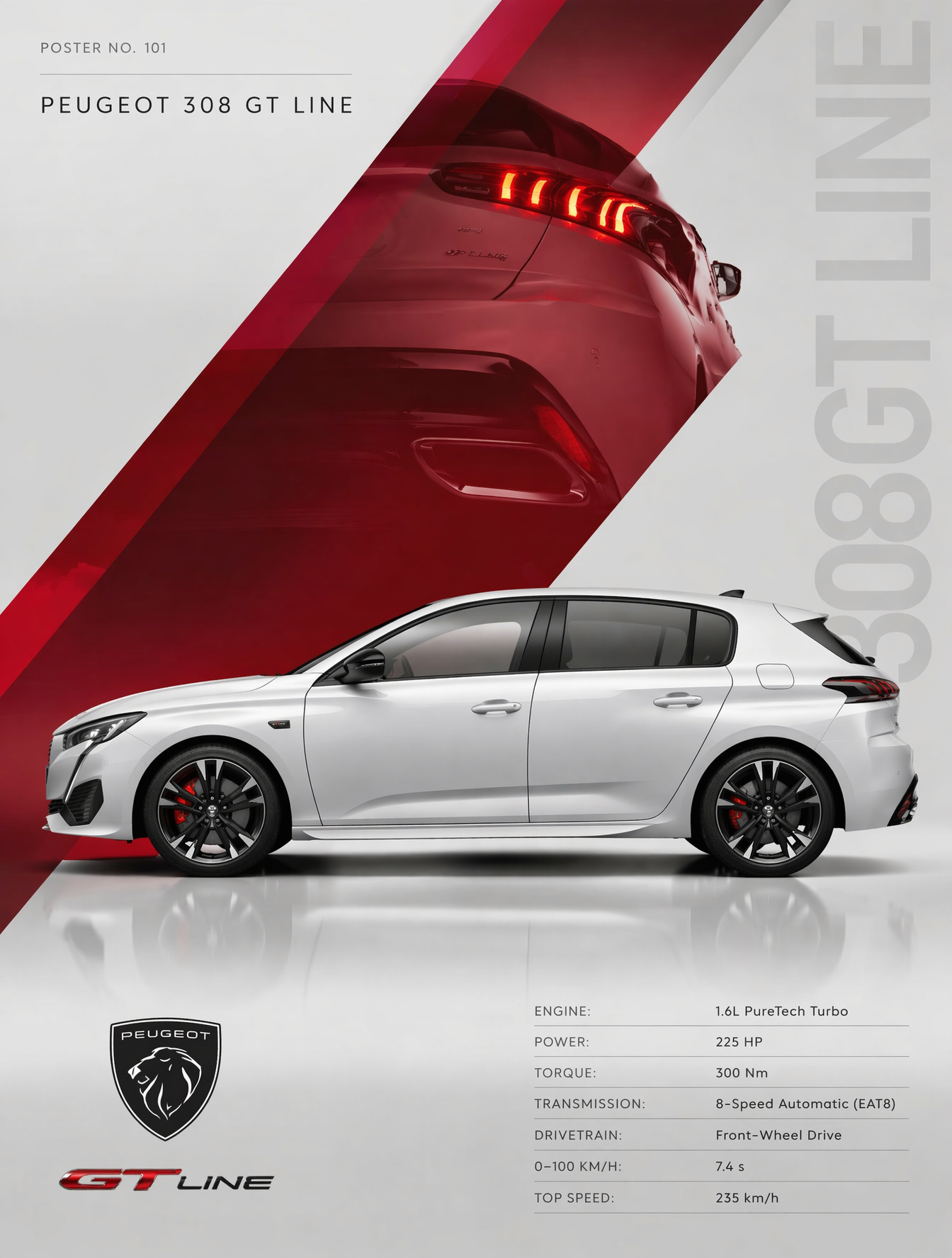 use the new peugot logo not the ancient one and change the GTline text …