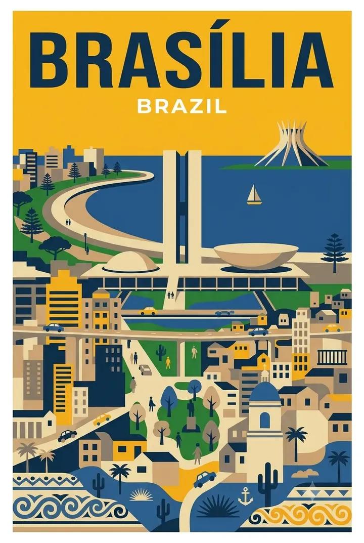 Create a clean, modern mid-century vintage travel poster for Montevideo… 1