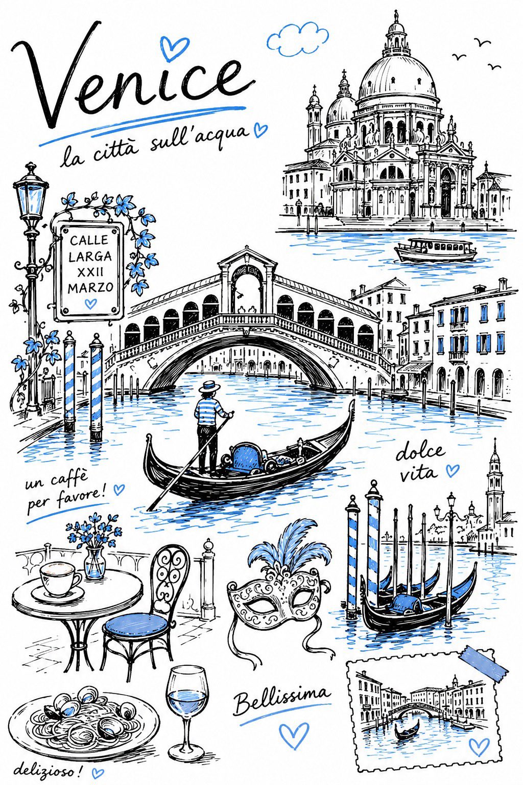 Create a charming editorial travel illustration of {DESTINATION} in a s… 2