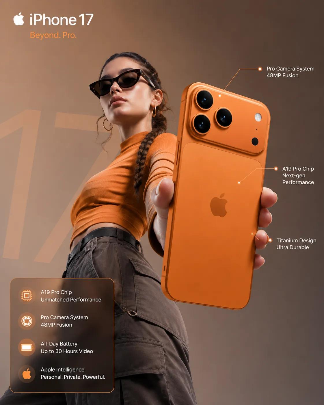 Ultra-realistic premium smartphone advertisement, featuring a confident…