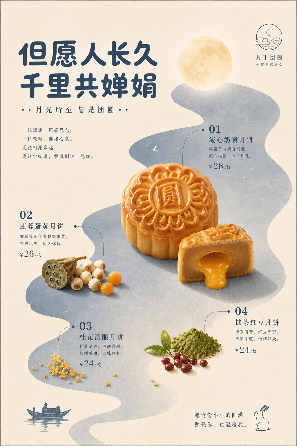 围绕具体主题内容生成一张竖版高质量印刷视觉，整体像克制而亲切的品牌菜单页。画面先建立大面积温暖纸色底，保留宽松边距和可呼吸的空白；再从主题的来…