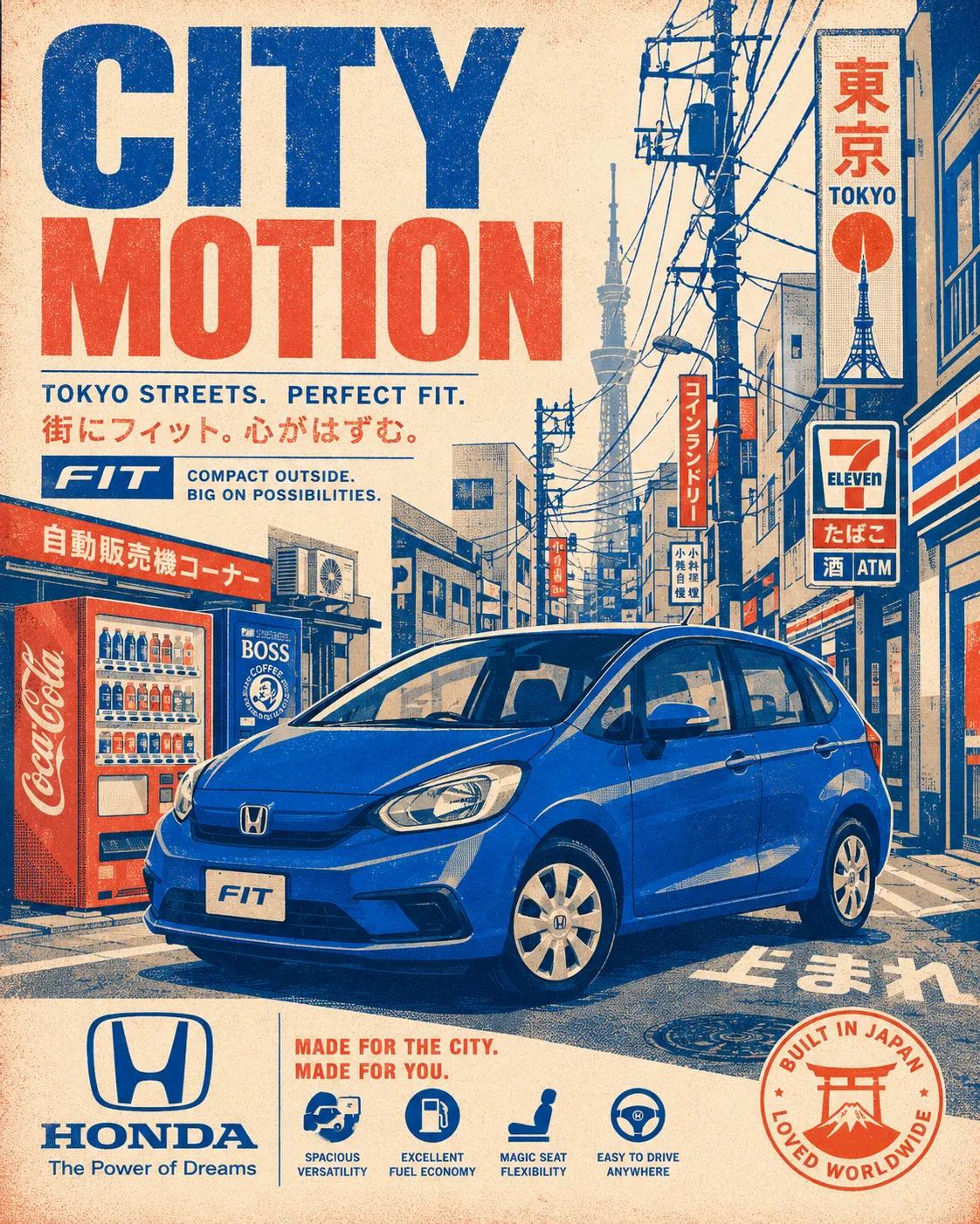 prompt: Create a vertical retro automotive travel poster featuring [CAR… 3