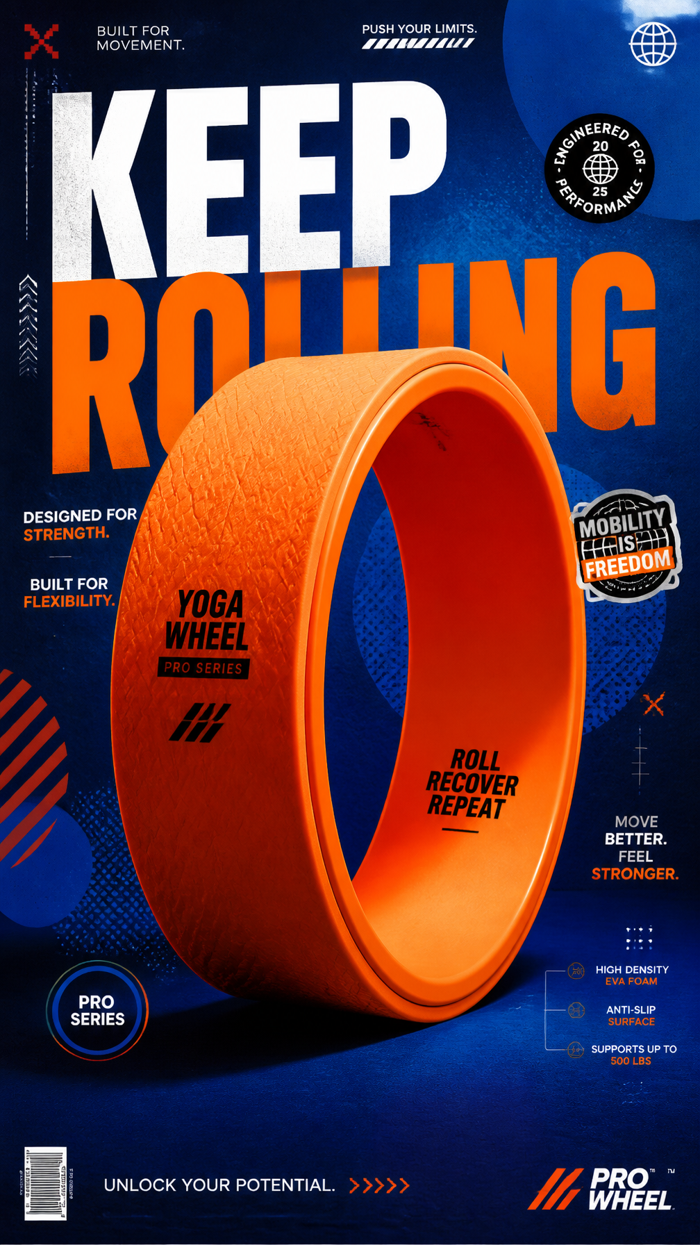 A premium 9:16 sports accessories advertising poster.Central Subject: A…