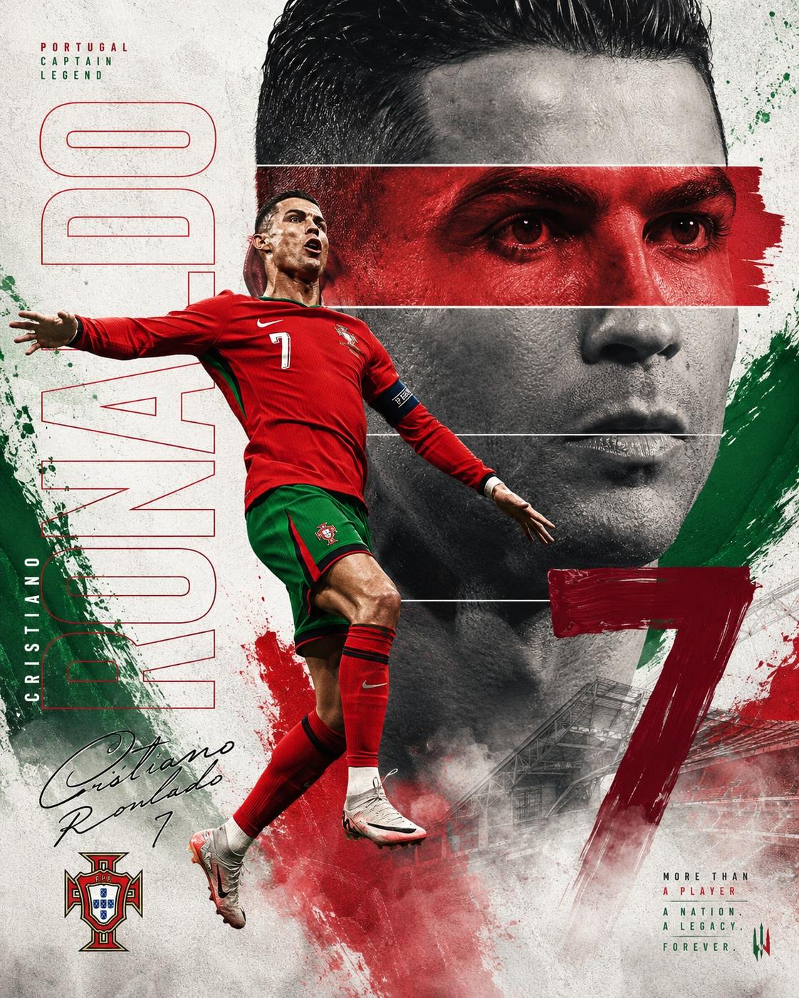 Create a premium sports poster in the style of a Nike × FIFA World Cup …