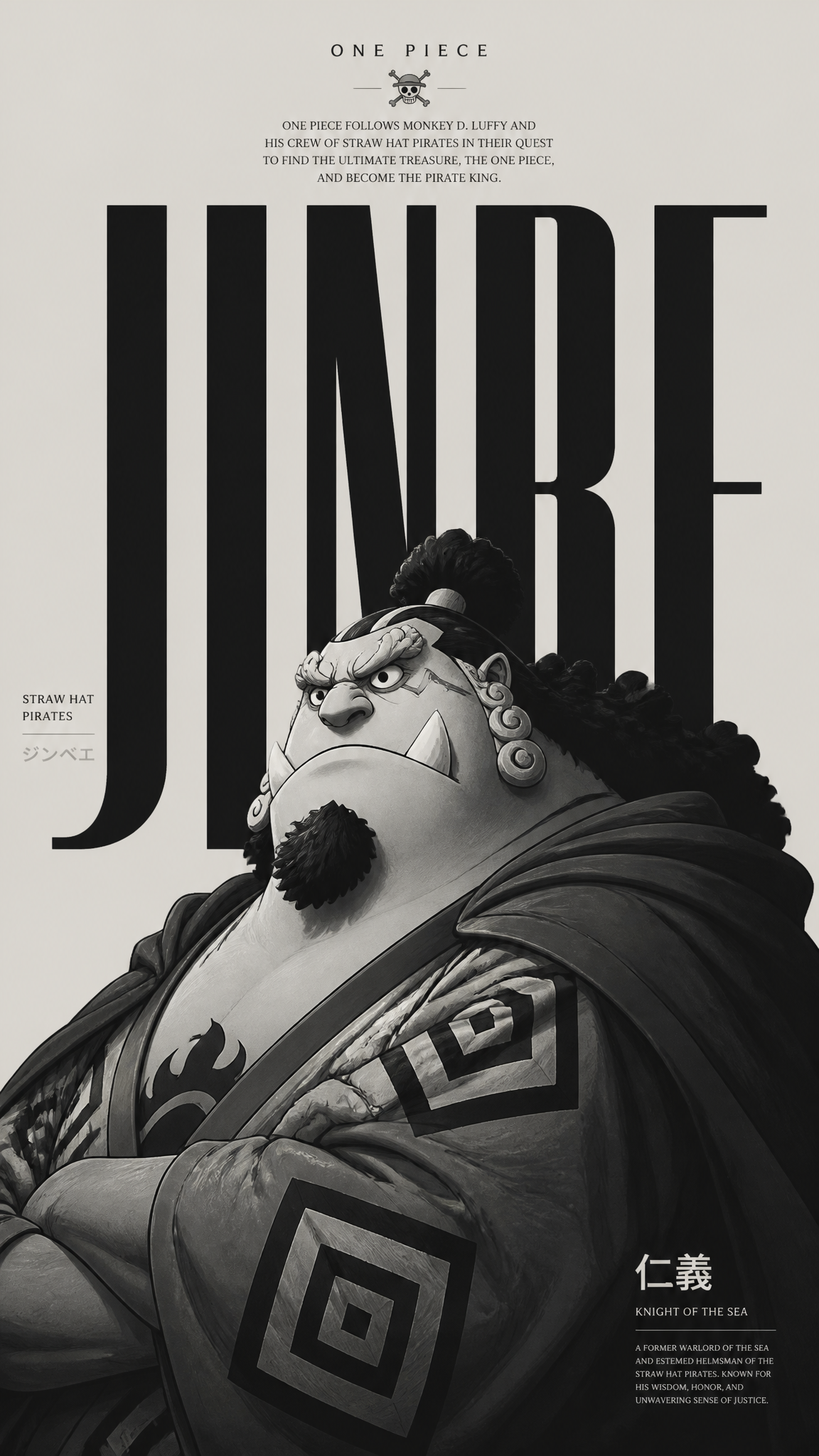 Minimalist editorial poster design featuring **[character name]** from …