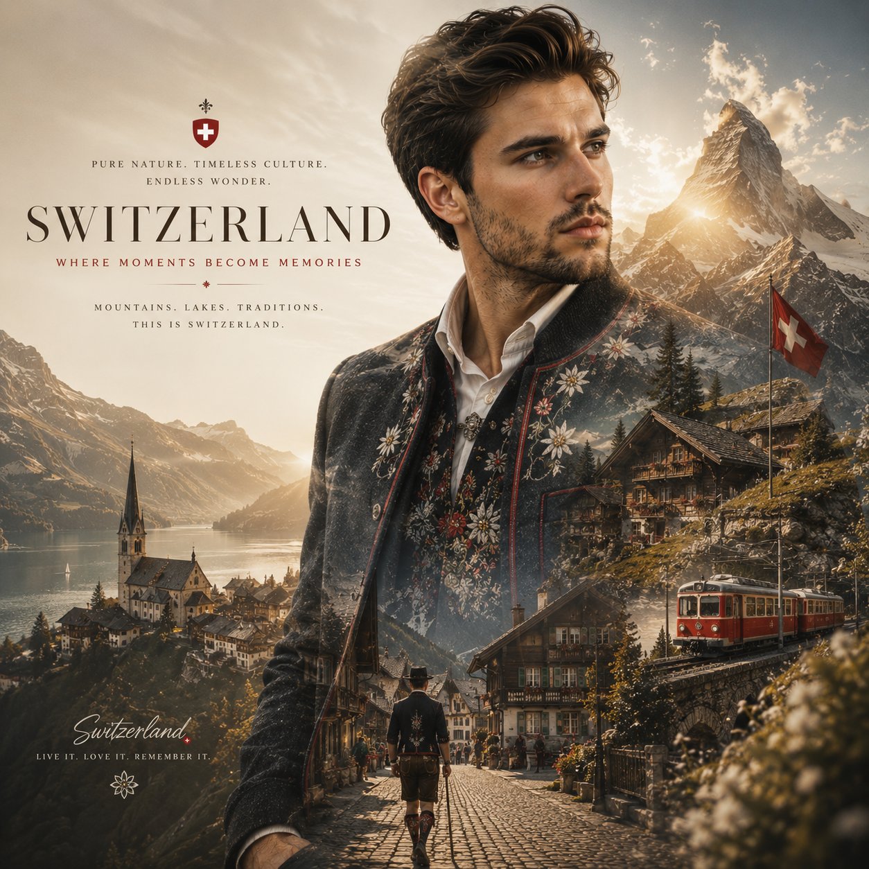 Create an ultra-premium cinematic travel poster in a sophisticated luxu… 1