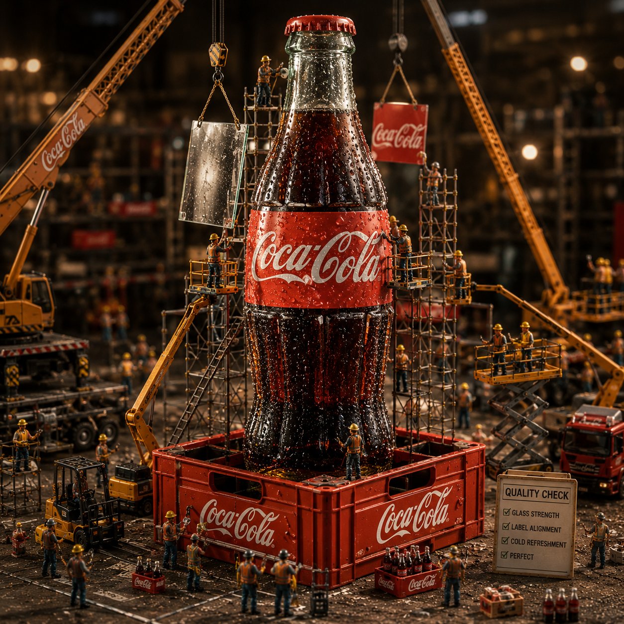 Coca-Cola Bottle Construction 🏗️ Made with GPT image 2 & Kling AI 3.0 …