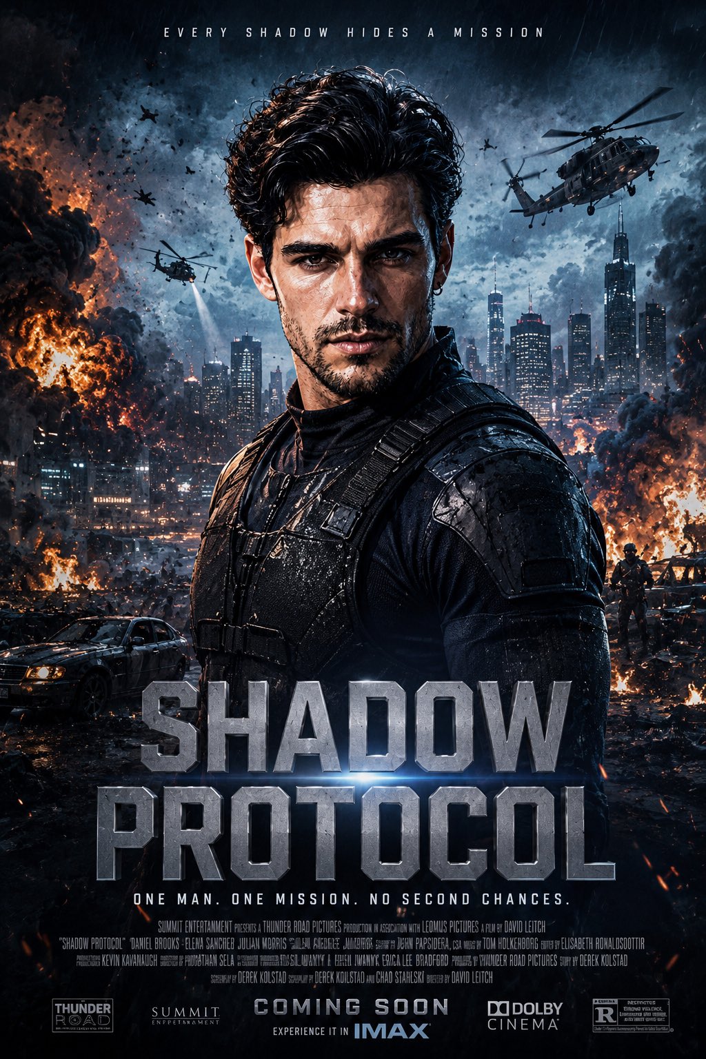 Create an epic Hollywood blockbuster movie poster featuring [YOUR FACE]…