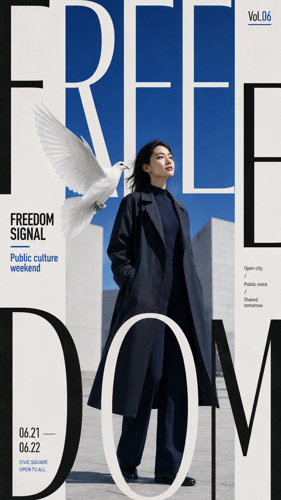 Create a high-end type-framed poster where oversized typography becomes… 1
