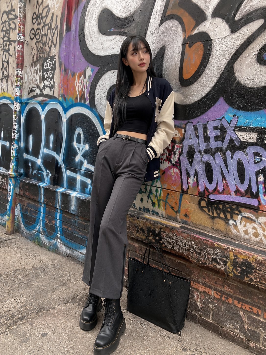 Photorealistic candid iPhone snapshot of a stylish young East Asian wom…