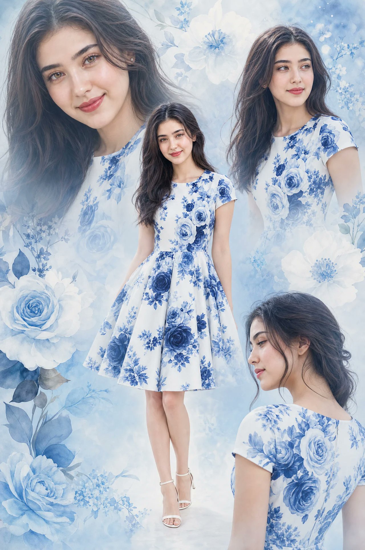 A beautiful multi-layered photo collage featuring an ORIGINAL AI-GENERA…