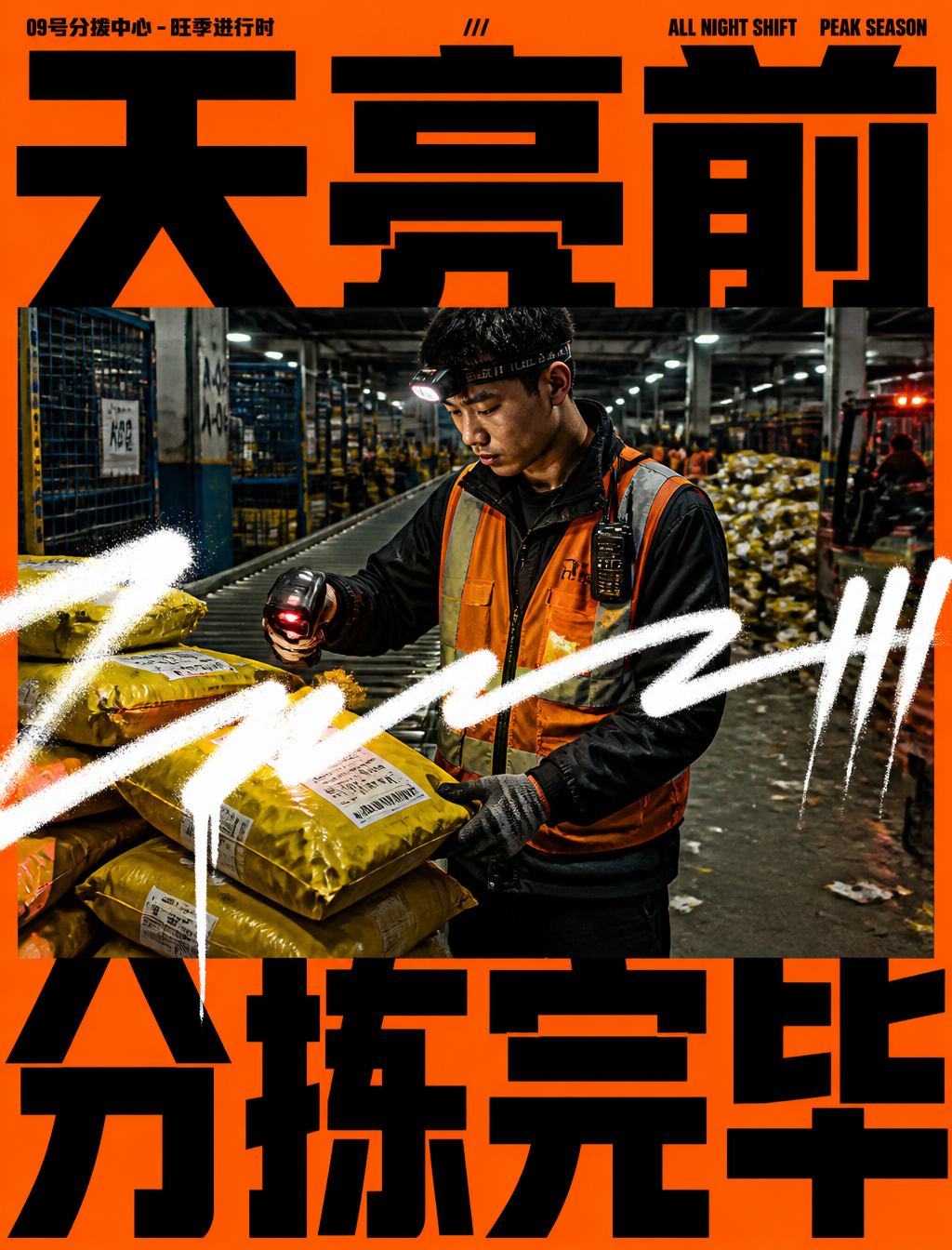 Use the "Neon Type Photo Scribble Poster" visual style as the locked vi…