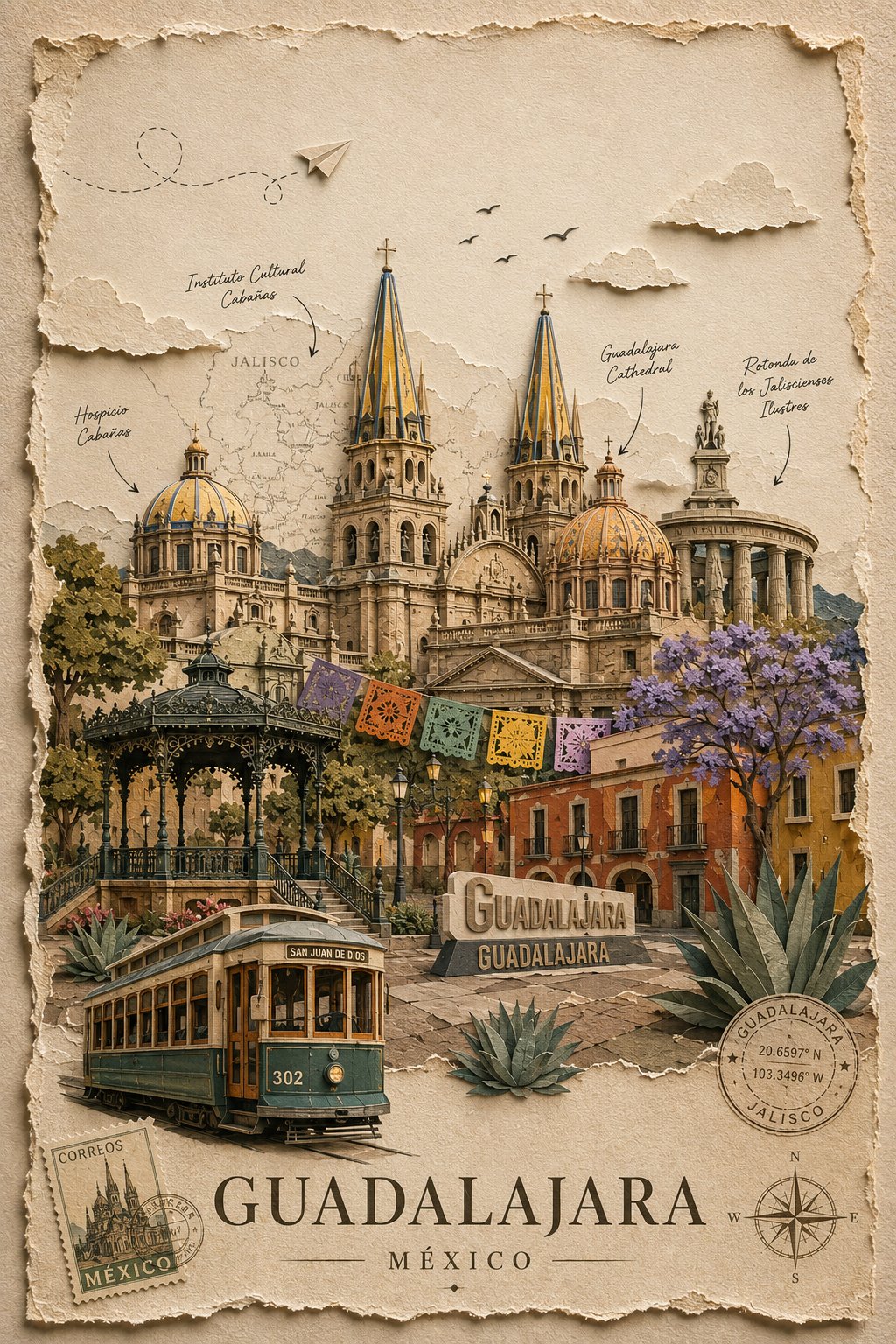 Create a premium, timeless handcrafted travel poster for [DESTINATION] … 1