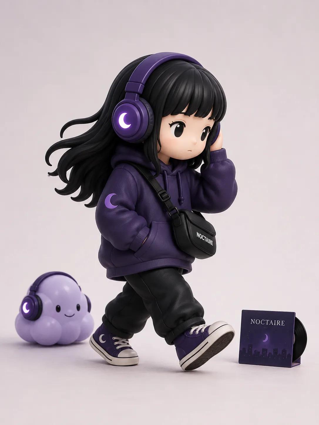 Generate a designer art toy / collectible figurine designed to showcase…