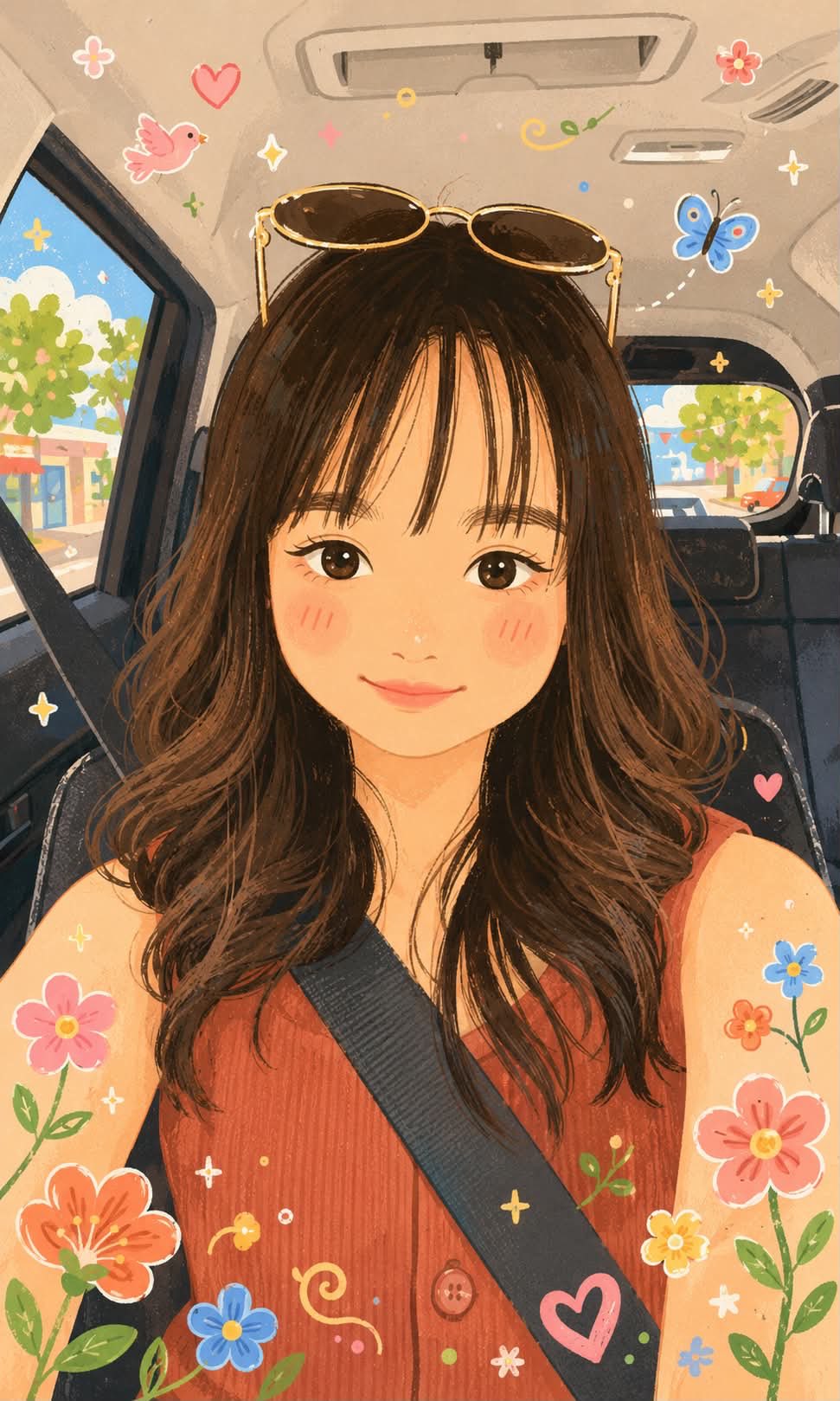 Transform the reference photo into a whimsical folk flat illustration w… 3