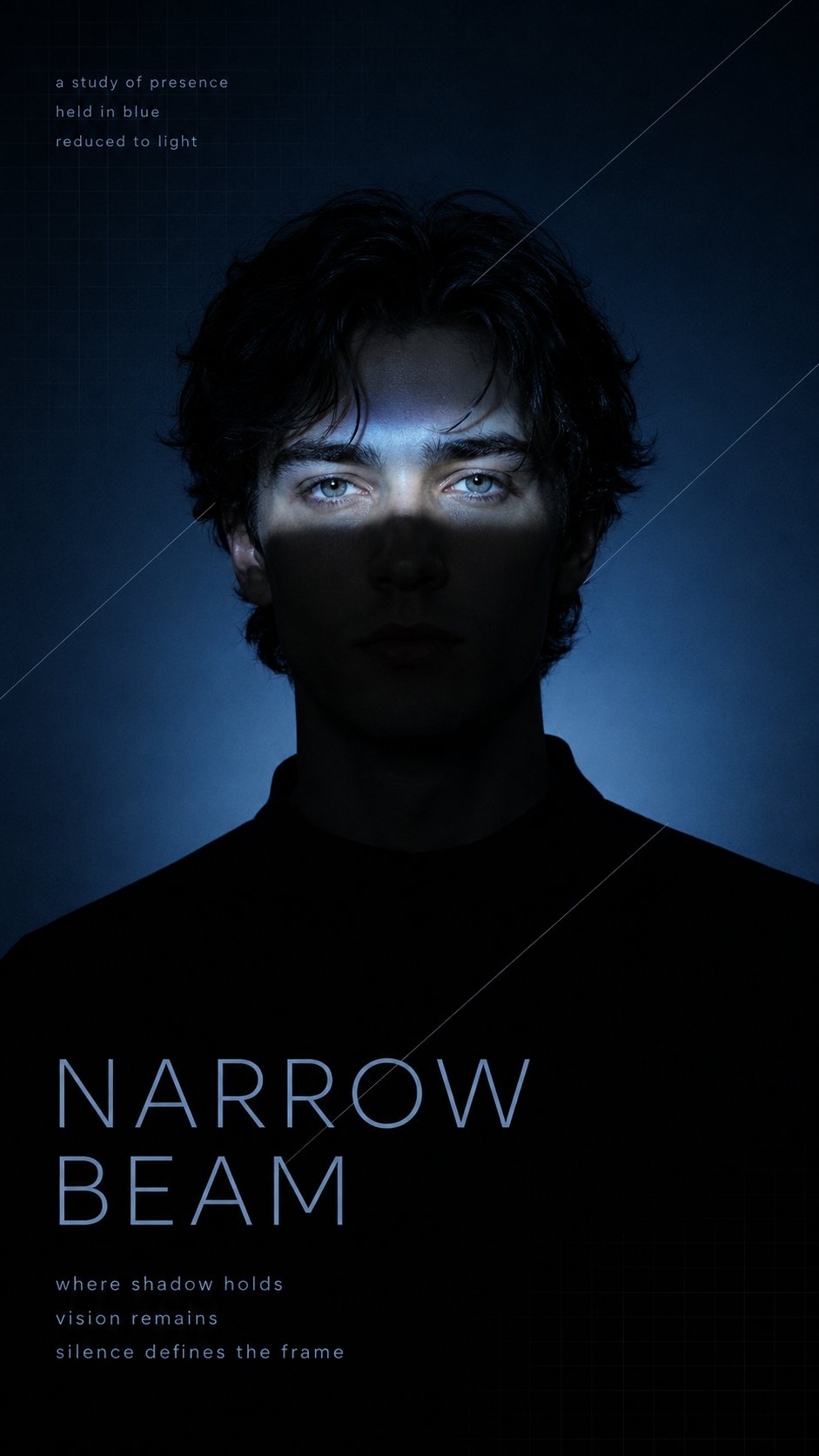 Create a 9:16 high-end experimental portrait poster with a clean editor… 2