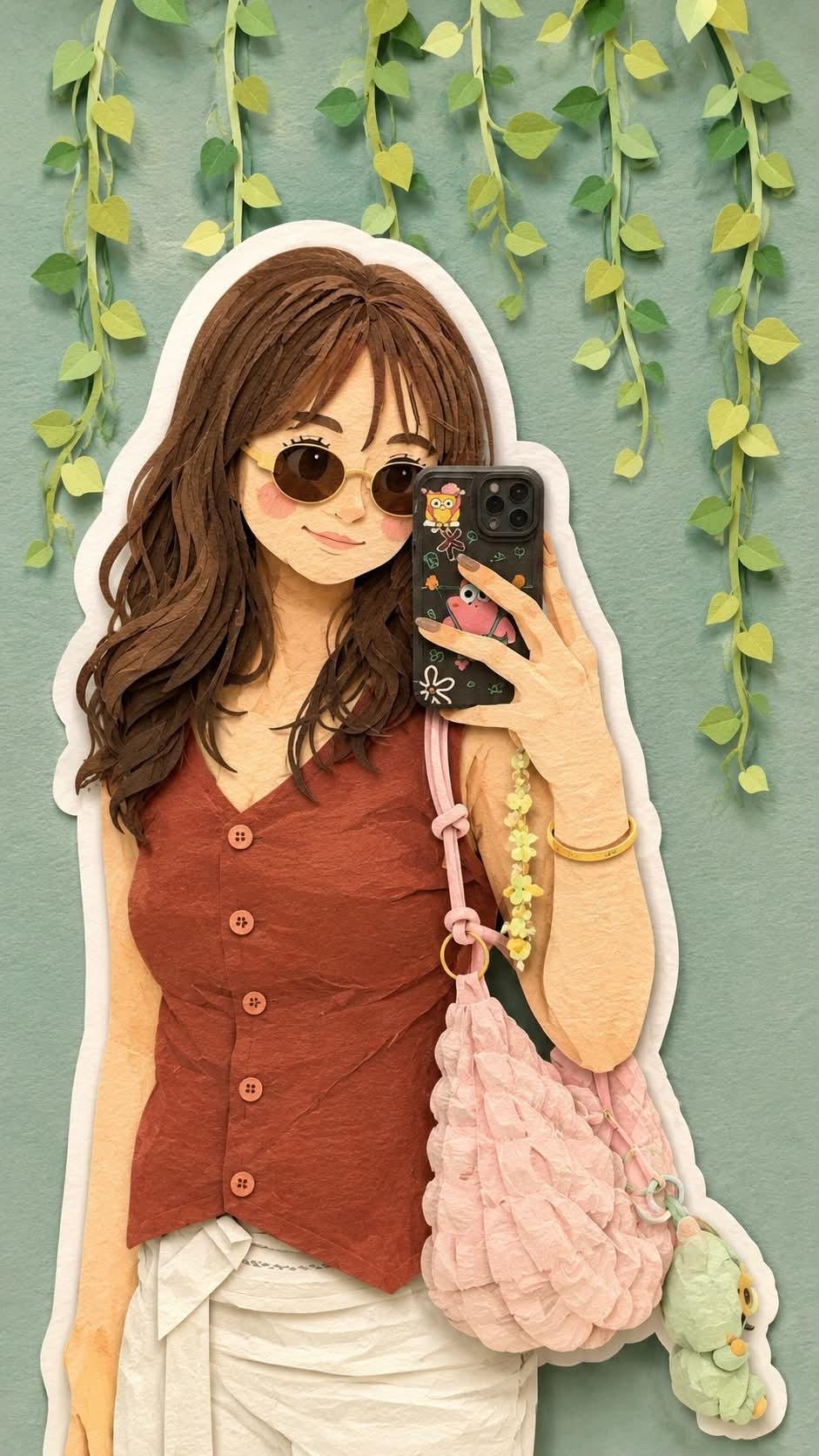 Convert this image into a soft, handcrafted paper-cut layered illustrat… 1