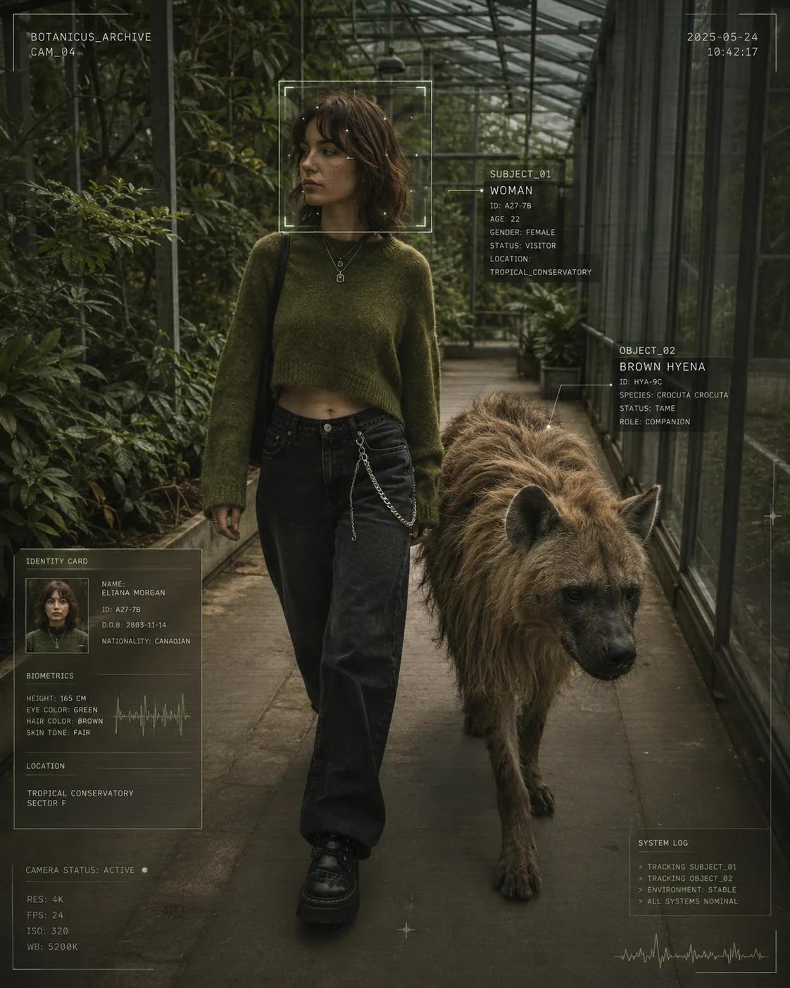 Cyber core editorial photography of [HUMAN] wearing [CLOTHING], walking… 1