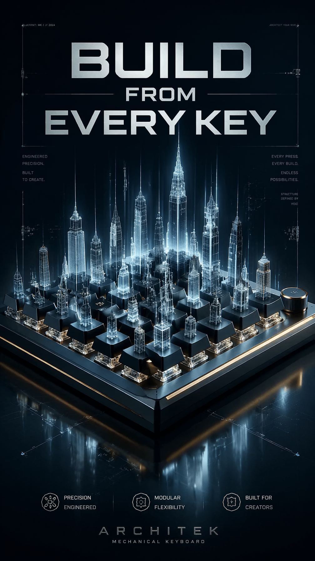 A premium 9:16 technology advertising poster.Main Subject:A premium mec…