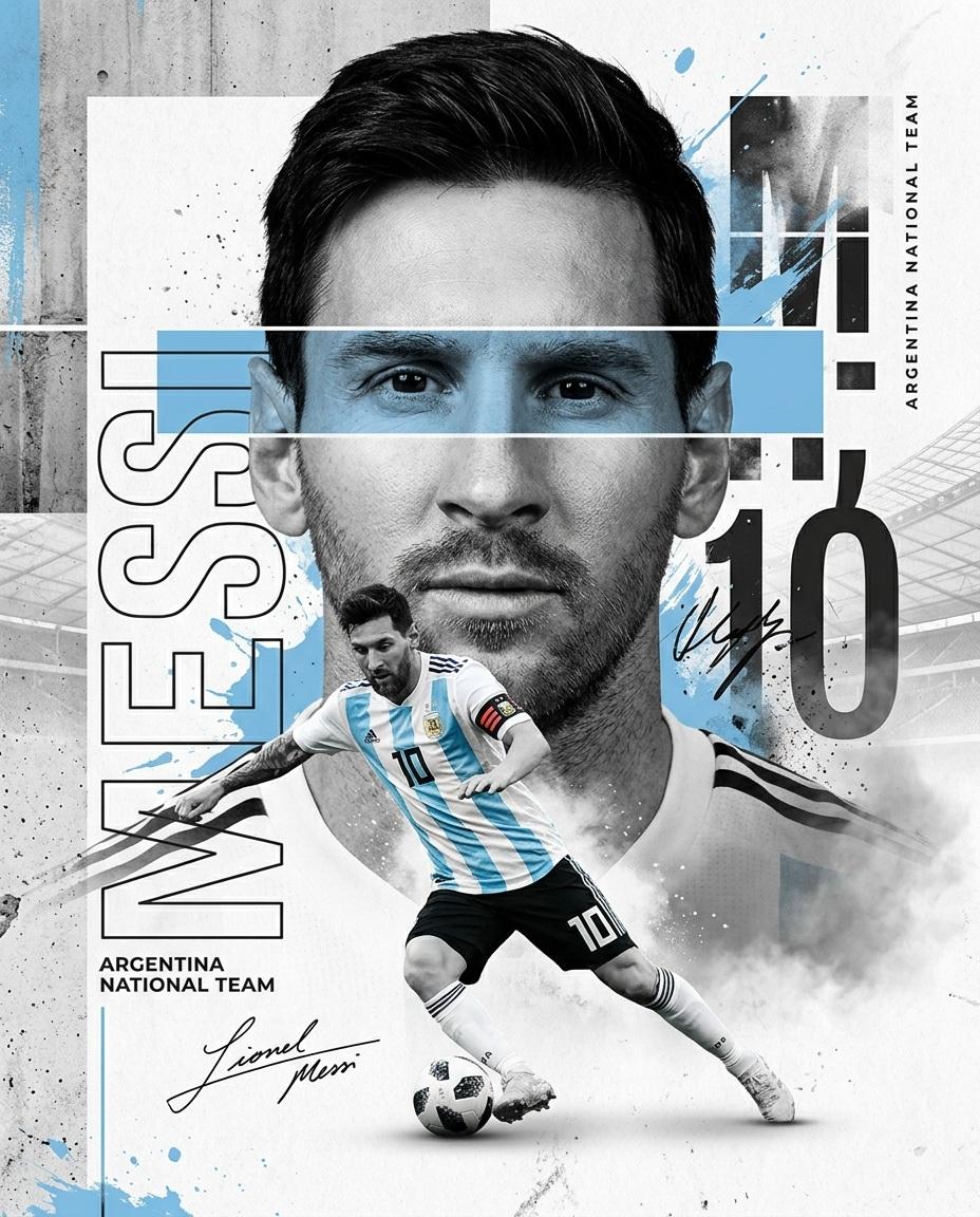 Create a premium sports poster in the style of a Nike × FIFA World Cup … 1