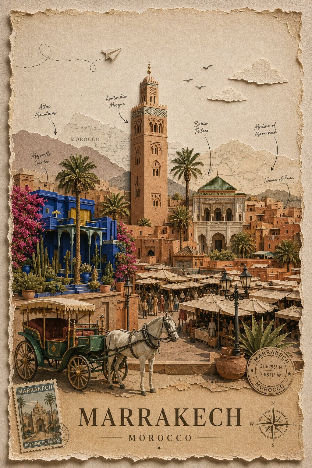 Create a premium, timeless handcrafted travel poster for [DESTINATION] … 2