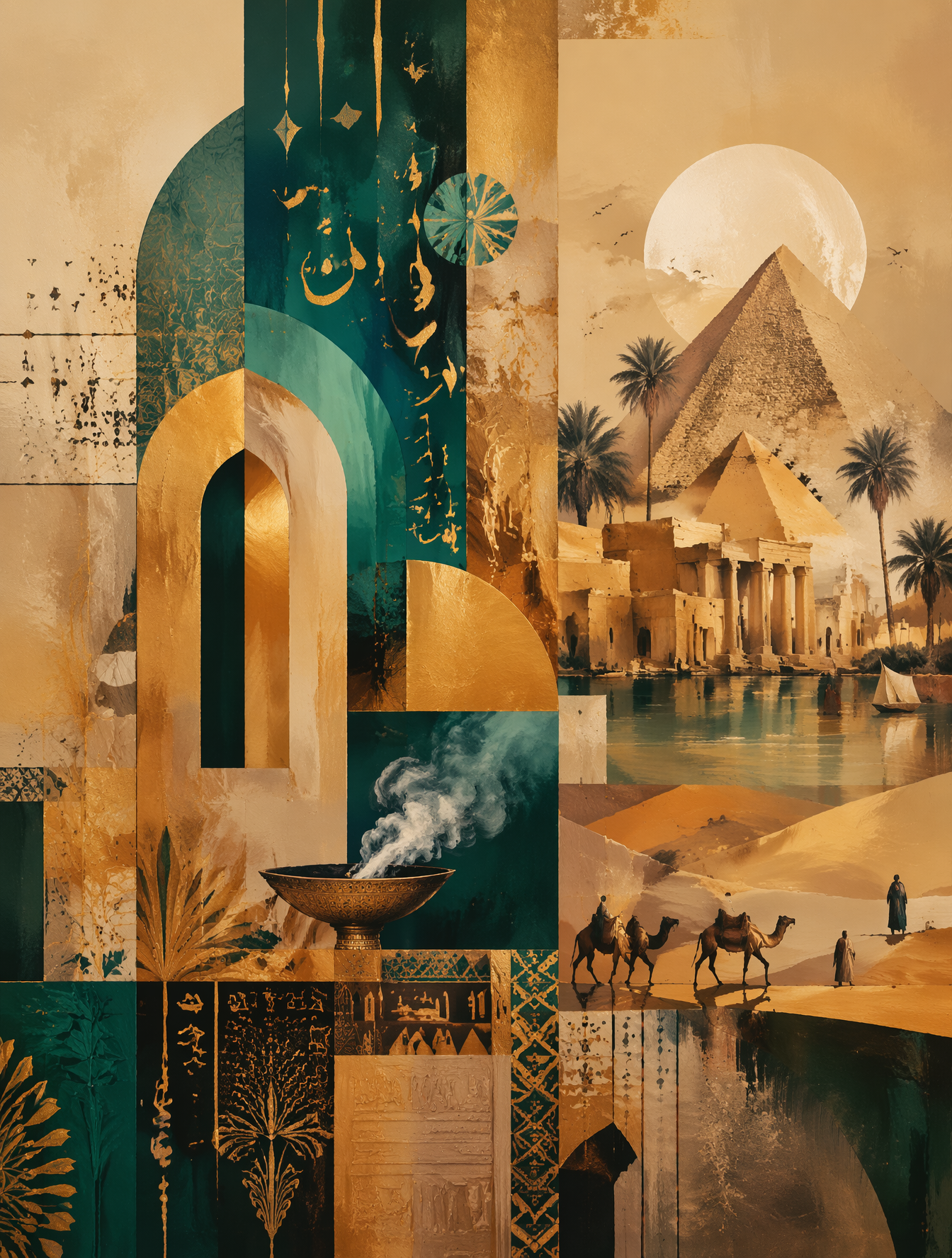 Abstract depictions of Egypt, contemporary Egyptian art, an abstract in…