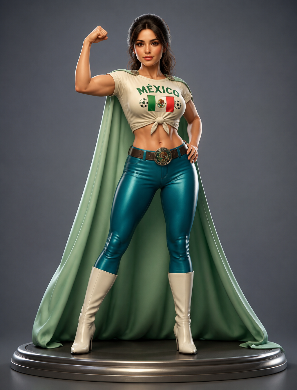 Detailed prompt:Create a sexy female character in a realistic 3D Pixar/…