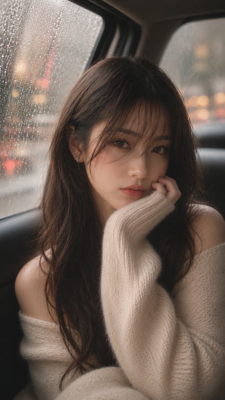 Ultra-realistic cinematic portrait of a beautiful young woman sitting i… 2