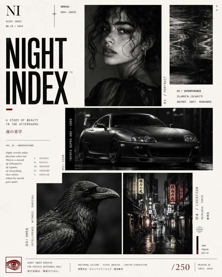Avant-garde graphic design poster page, elegant editorial layout, off-w… 1