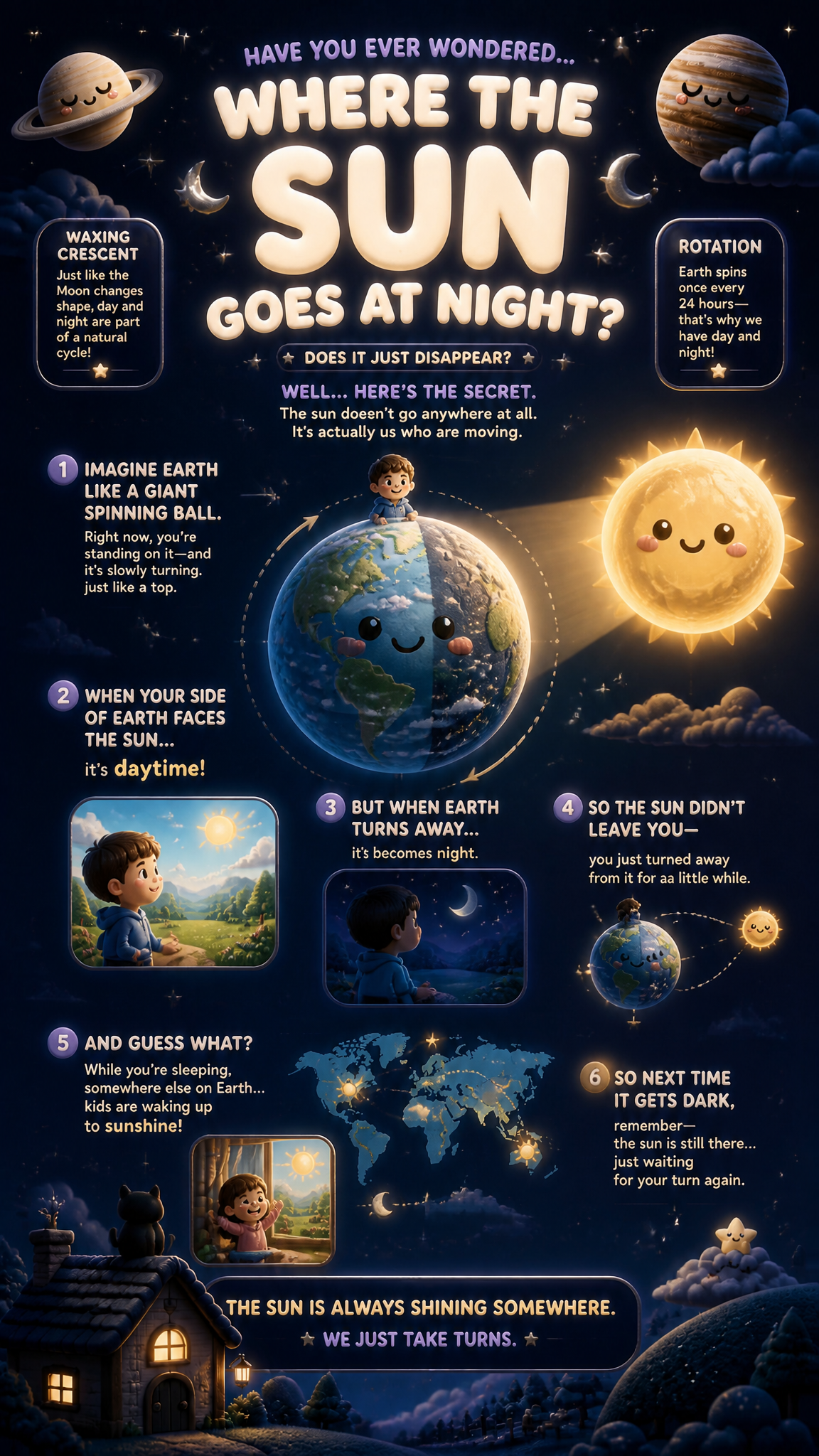 Have you ever wondered… where the sun goes at night? Does it just disap…