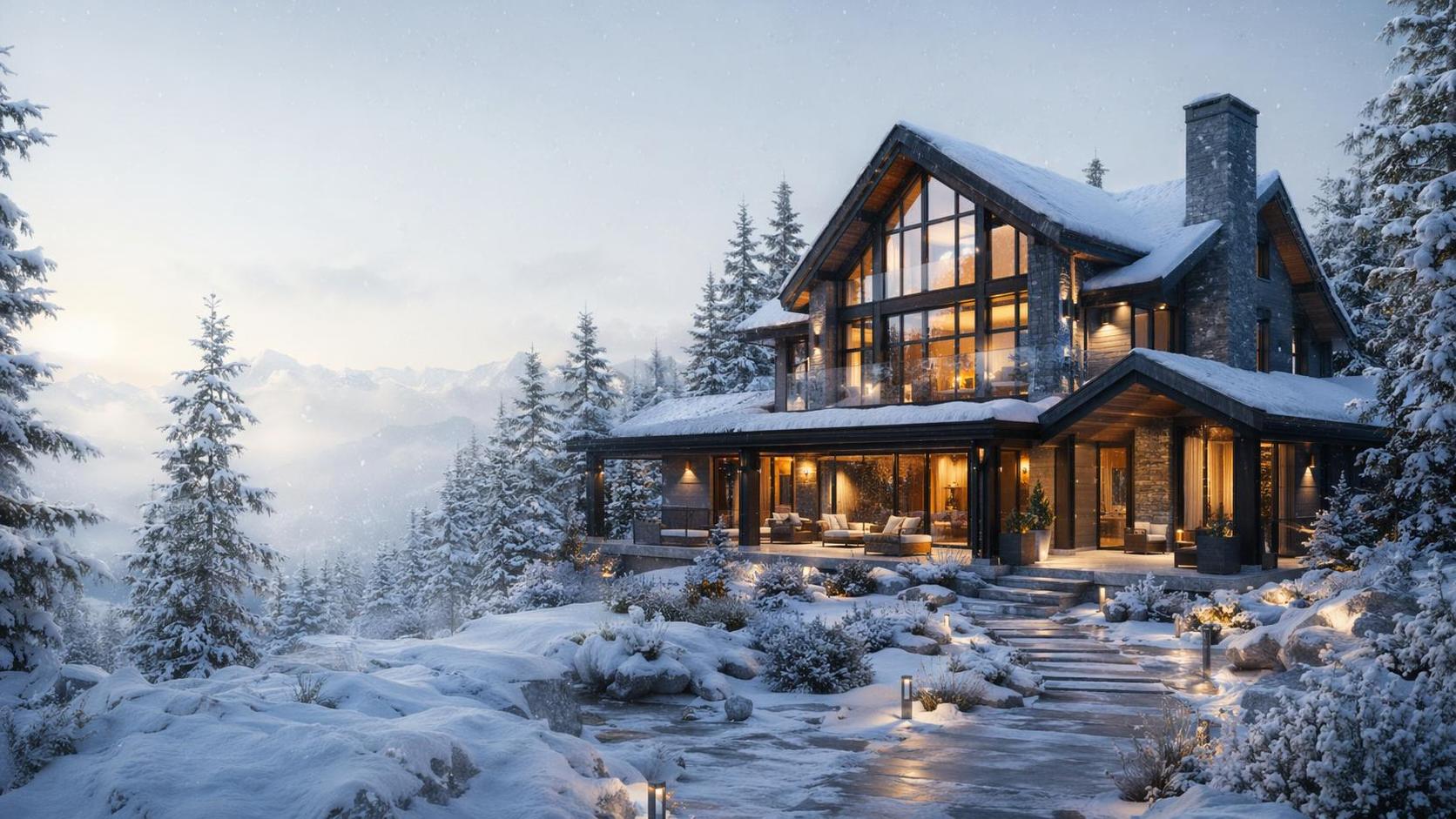 Ultra-realistic luxury architectural photography of a beautiful modern …