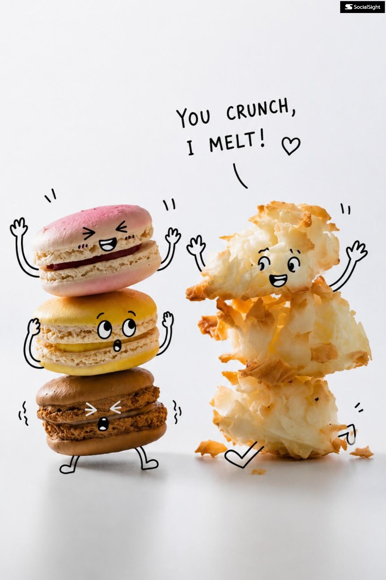 Take this product photo and add a playful hand-drawn doodle character o…