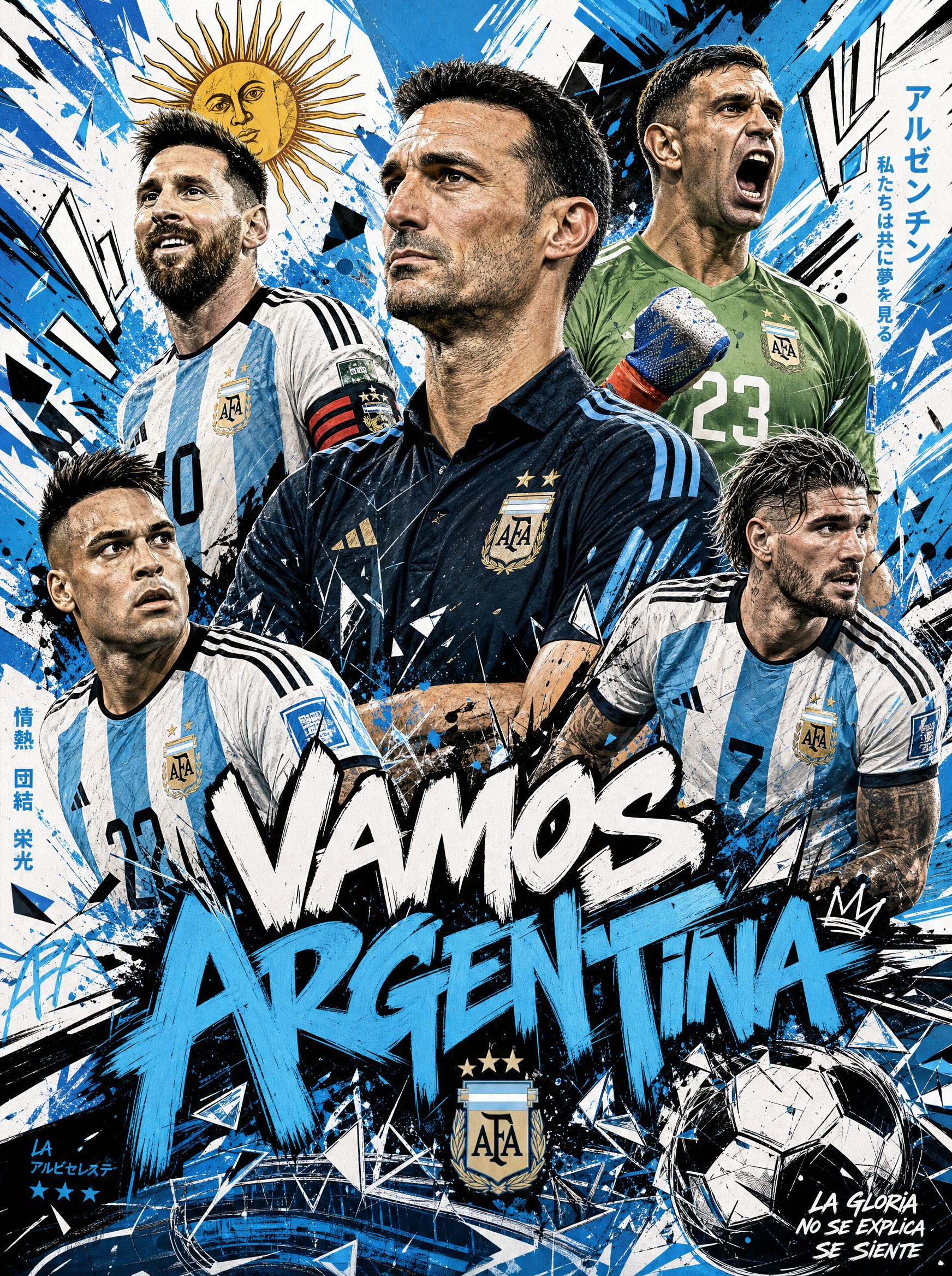 A dynamic and stylish poster for the football team [TEAM NAME], in bold…