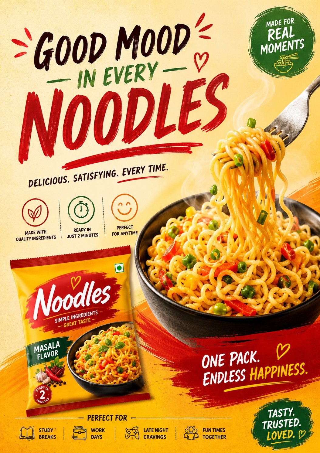 Premium Noodles Product Campaign Poster > Create a premium, high-conver…