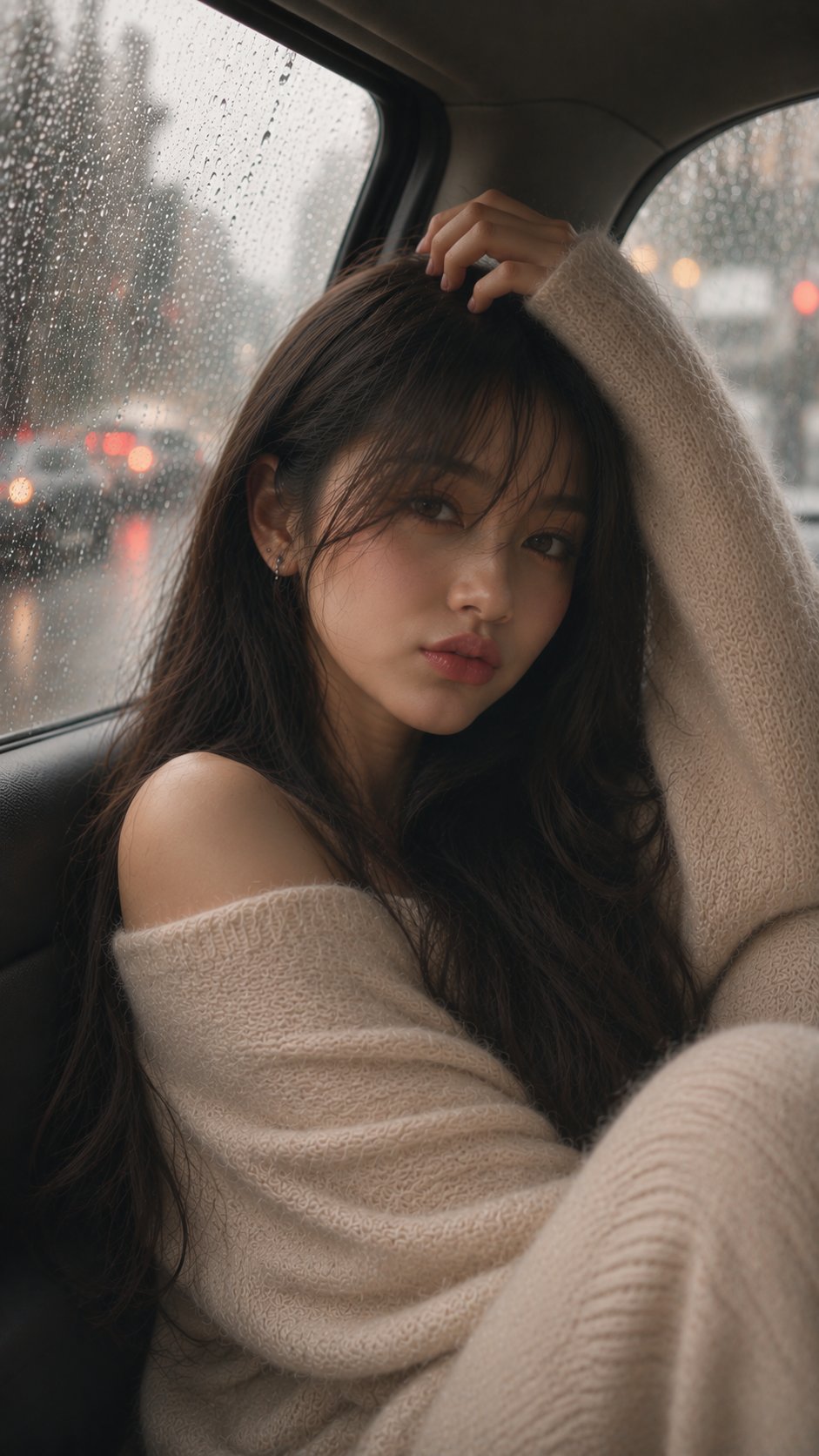 Ultra-realistic cinematic portrait of a beautiful young woman sitting i… 3