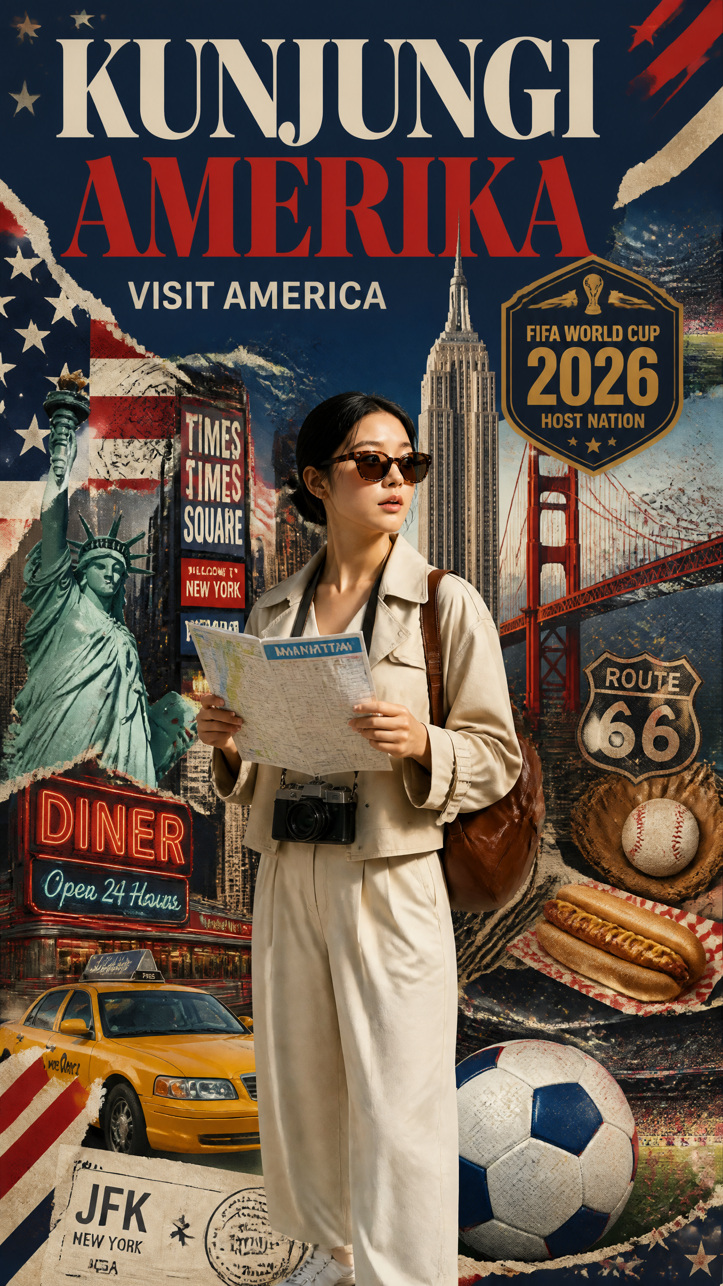 A young Asian woman in her early 20s stands at the heart of an American…