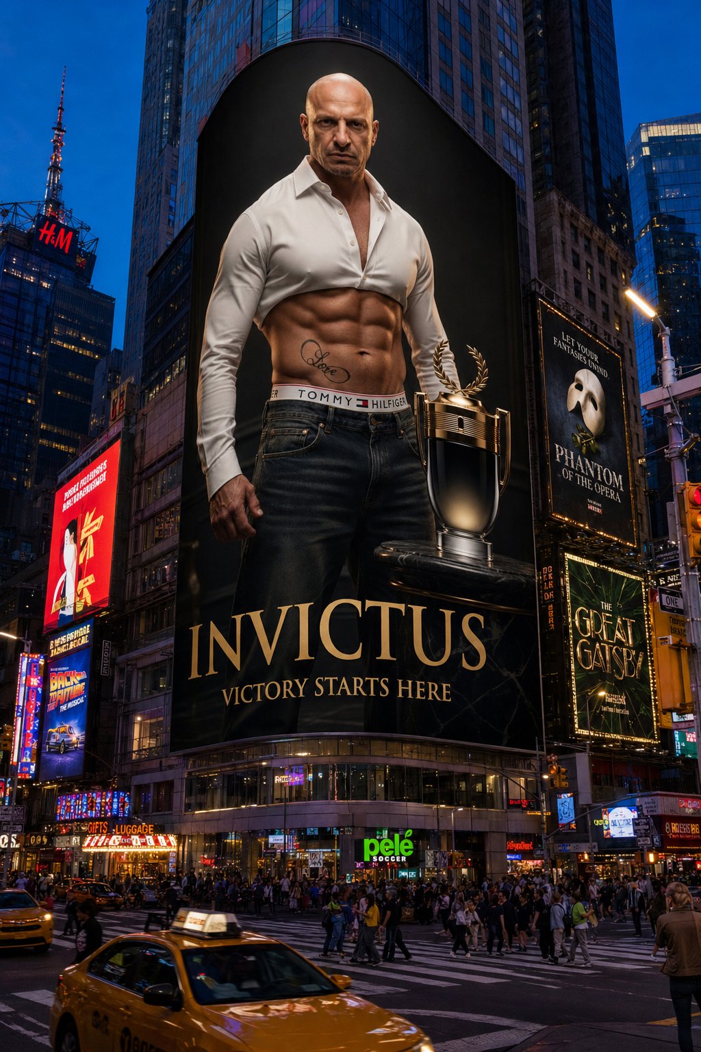 “INVICTUS” Times Square Billboard Use the uploaded portrait photo as th…