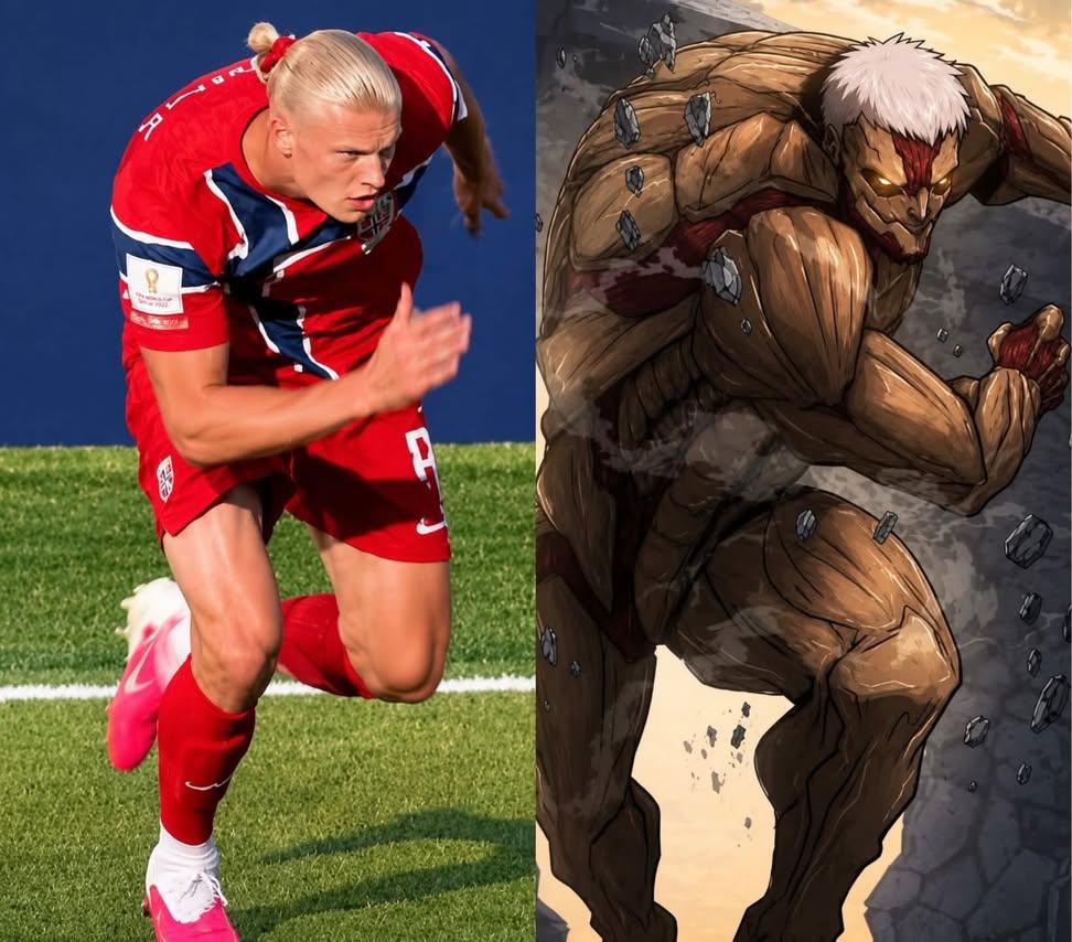 Create an epic split-screen anime comparison poster inspired by Attack …