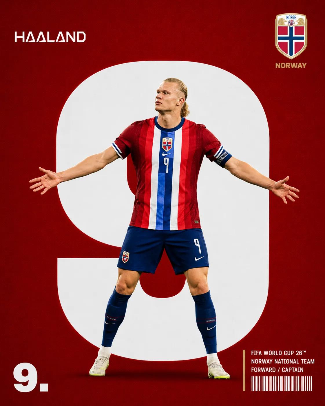 Create a premium FIFA World Cup player poster with a bold minimalist sp… 3