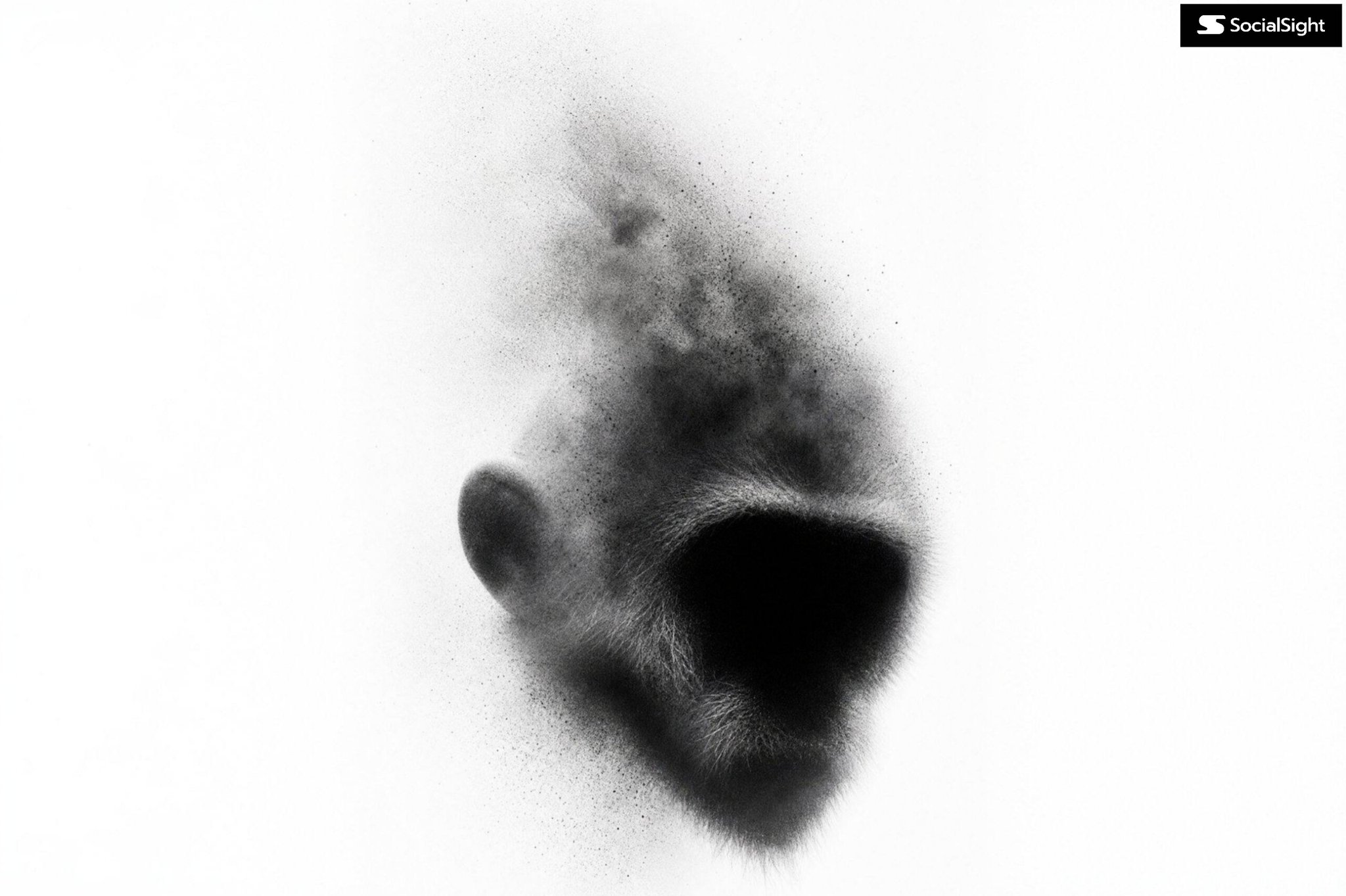 Abstract [Your Subject] formed from thousands of soft black spray parti… 1