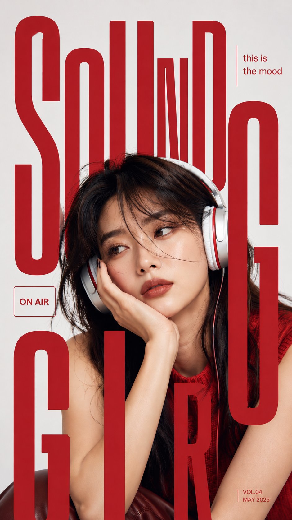 Create a high-end pop idol typography cover with strong interaction bet… 3