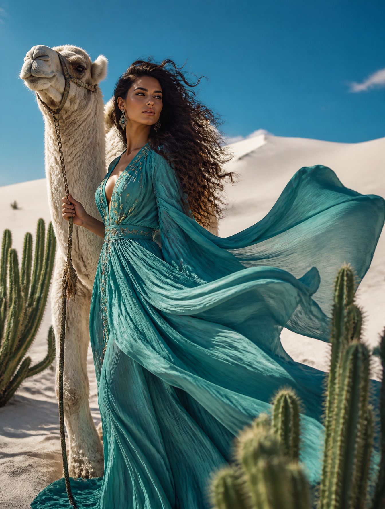 Cinematic high-fashion editorial photography, ultra-realistic and highl…