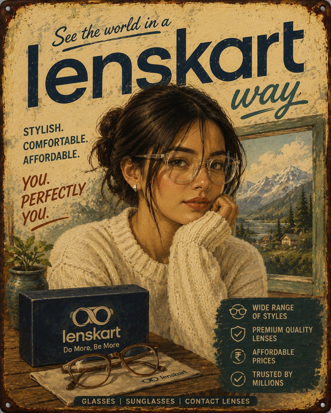Vintage hand-painted advertising poster for [PRODUCT], featuring [HUMAN… 2