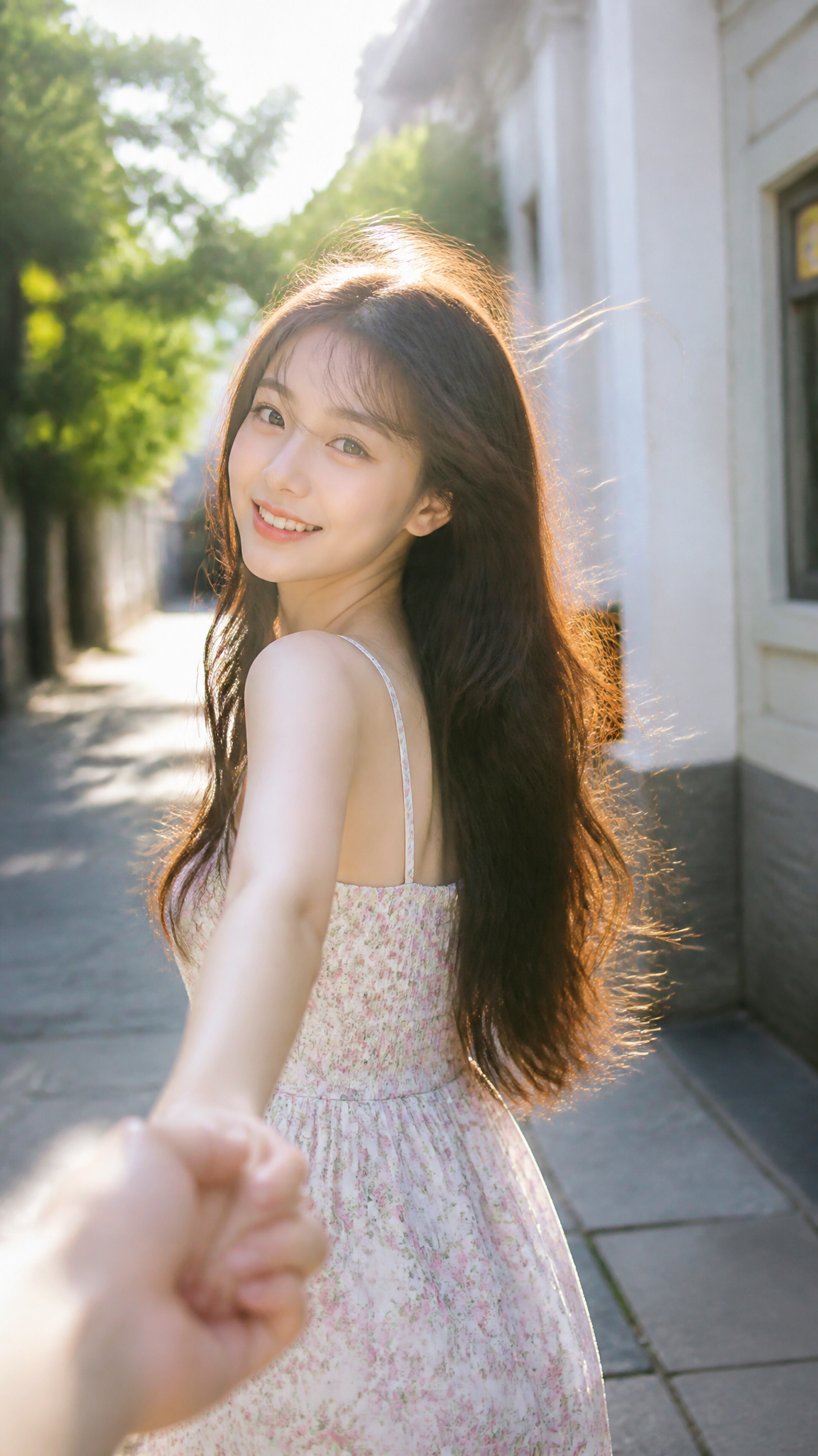 高度写实电影感人像摄影，2160x3840竖版构图，真实相机拍摄质感，50mm或85mm人像镜头效果，浅景深，干净通透的夏日自然光色调，不过度…