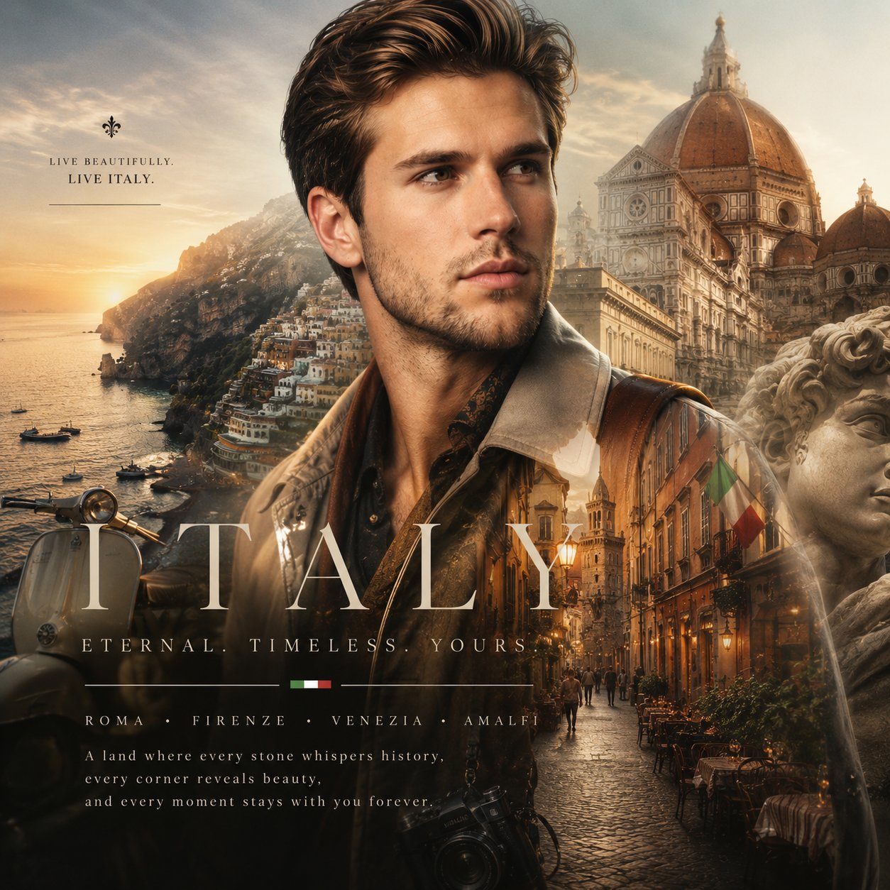Create an ultra-premium cinematic travel poster in a sophisticated luxu… 3