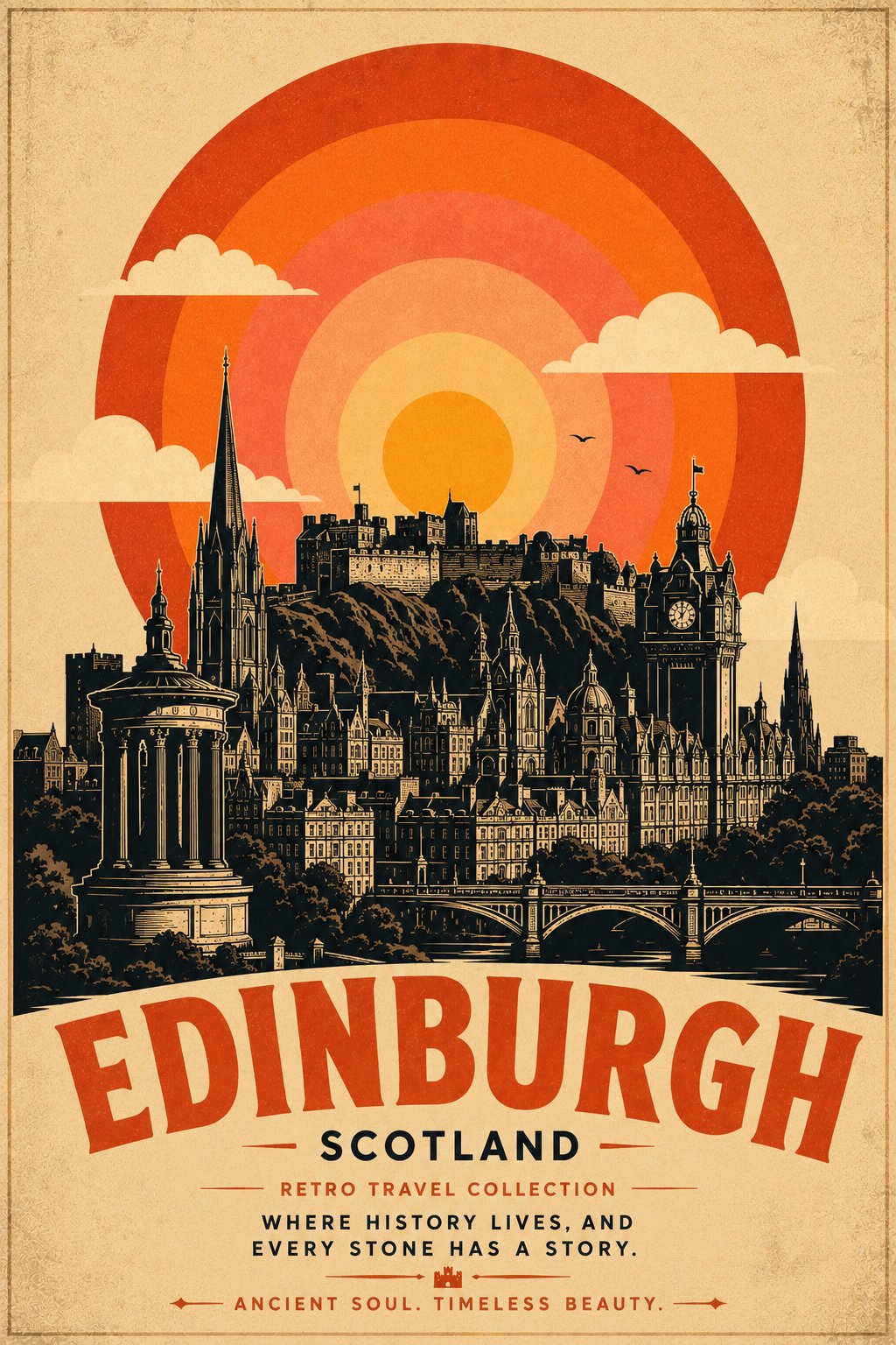 Create a premium vintage travel poster for [DESTINATION] in a timeless … 2